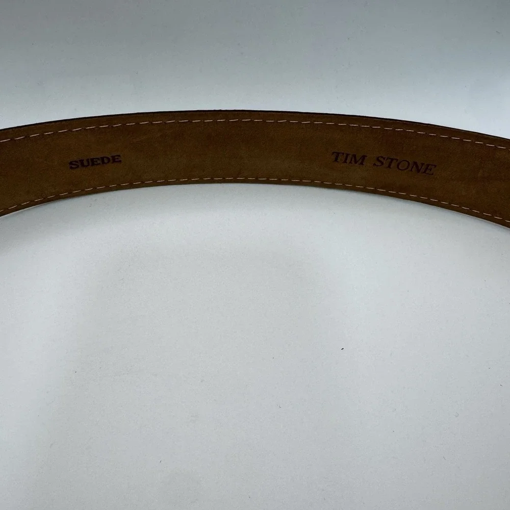 W Kleinberg Brown Suede Custom Leather Belt Belt Sz 33 NWOT Loop Buckle‎ Lux
